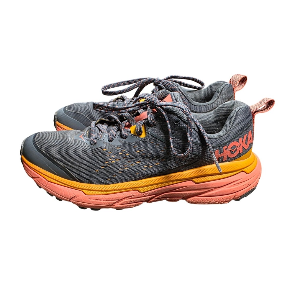 Hoka One One Challenger ATR 6‎ Womens 7 Grey Coral Trail Running Shoes 1106512
